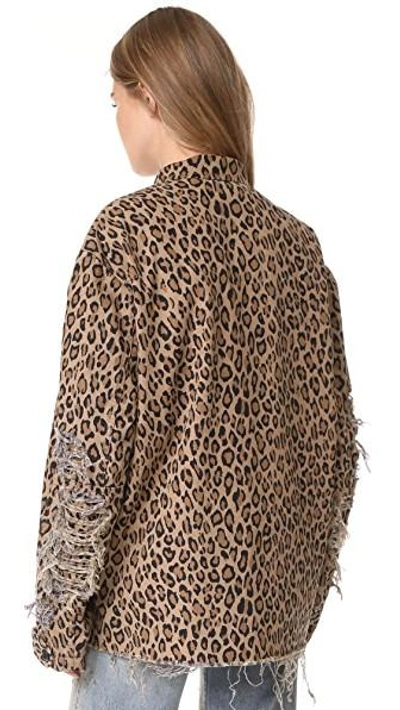 Shop R13 Shredded Leopard Abu Jacket