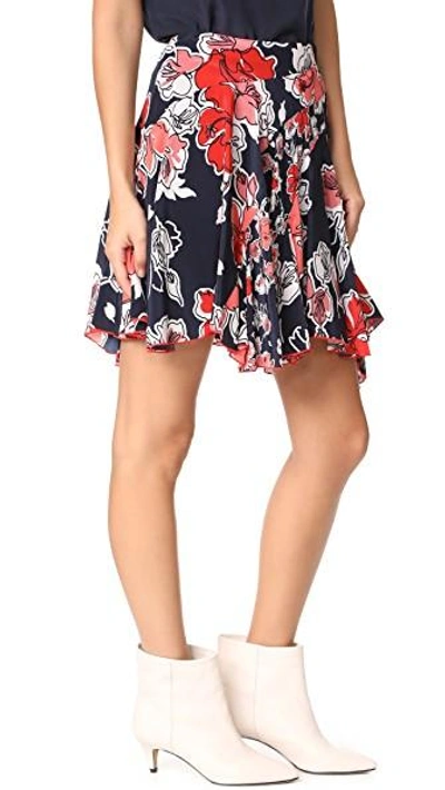 Shop Grey Jason Wu Asymmetrical Tropical Print Skirt In Midnight Multi