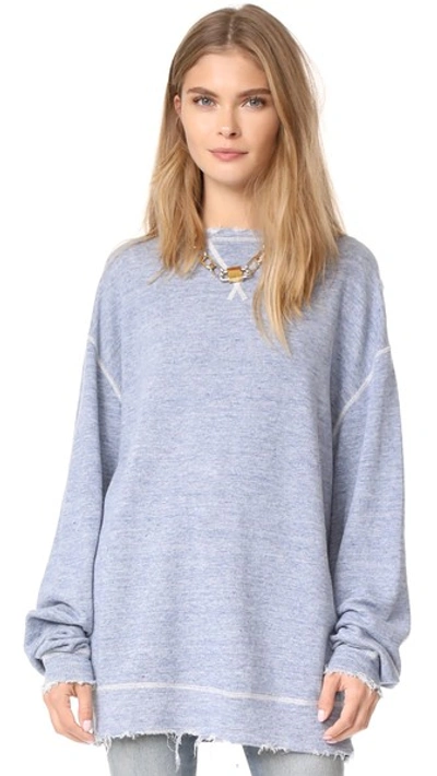 Shop R13 Indigo Linen Sweatshirt In Blue
