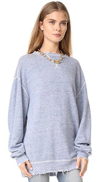 Shop R13 Indigo Linen Sweatshirt In Blue
