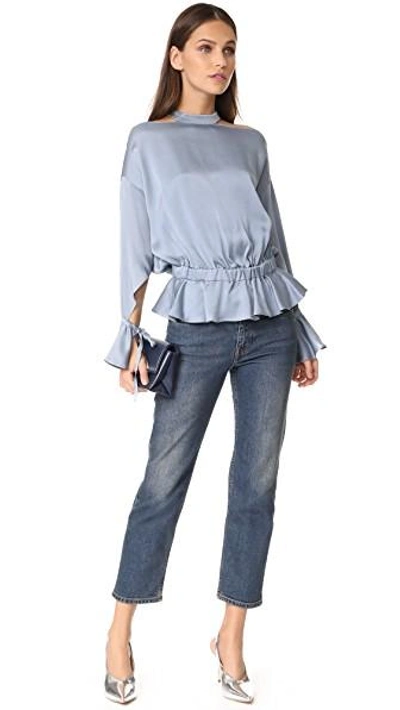 Shop Marissa Webb Sullivan Blouse In Smoke Blue