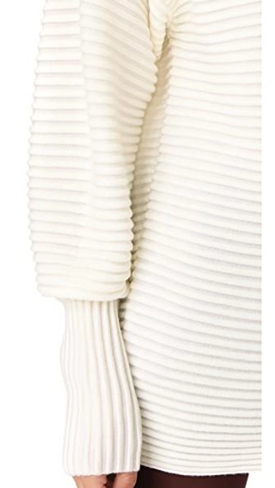 Shop Victoria Victoria Beckham Funnel Neck Sweater In Ivory