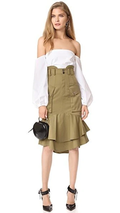 Shop Marissa Webb Belle Skirt In Olive