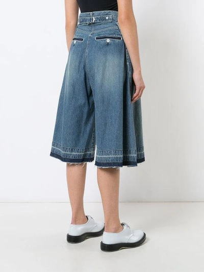 Shop Sacai High Waisted Culottes - Blue