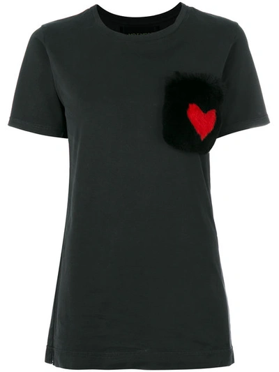 Mr & Mrs Italy Contrast Heart Pocket T-shirt In Black