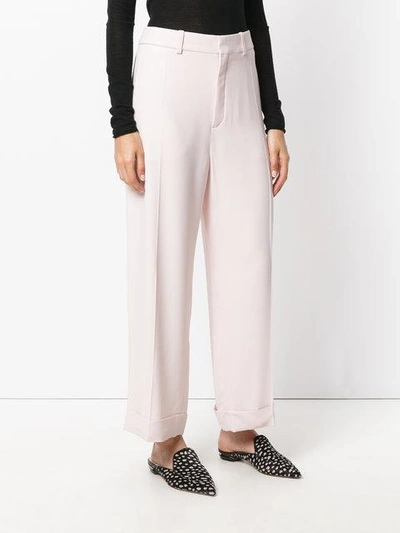 Shop Chloé Cropped Tailored Trousers In Pink