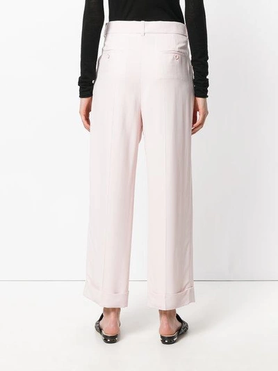 Shop Chloé Cropped Tailored Trousers In Pink