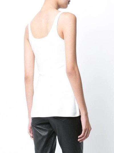 Shop Alexander Wang Fringed Lace-up Tank Top - Neutrals