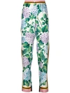DOLCE & GABBANA hydrangea print trousers,DRYCLEANONLY