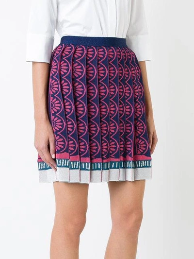 Shop Mary Katrantzou Exene Knitted Knife Pleat Skirt In Multicolour