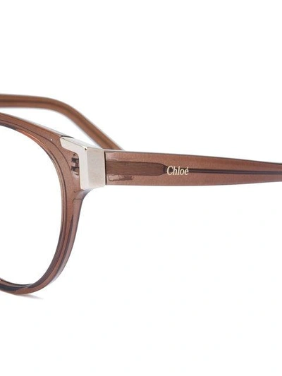 Shop Chloé Cat-eye Frame Glasses In Brown