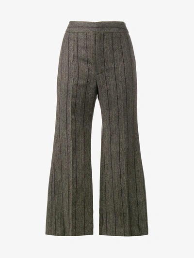 Shop Isabel Marant Keroan Flared Cropped Trousers In Grey