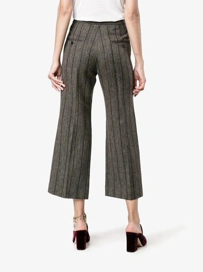 Shop Isabel Marant Keroan Flared Cropped Trousers In Grey