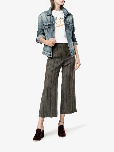 Shop Isabel Marant Keroan Flared Cropped Trousers In Grey