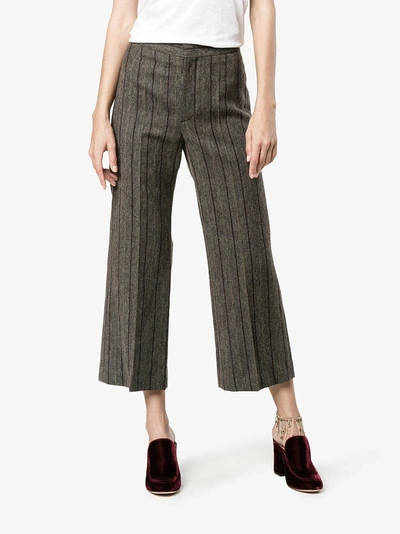 Shop Isabel Marant Keroan Flared Cropped Trousers In Grey