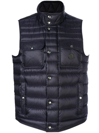 Moncler Ever Quilted Puffer Vest In Blue