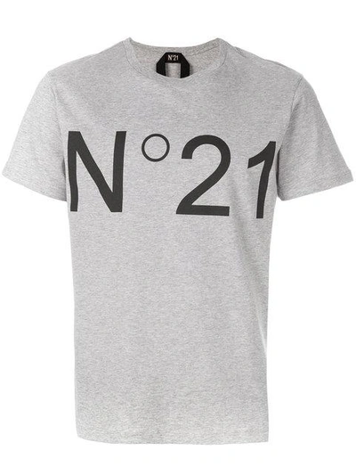 Shop N°21 Logo Print T-shirt In Grey