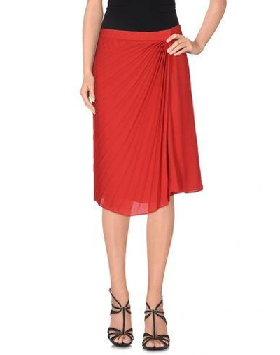 Shop Maison Margiela Knee Length Skirts In Red
