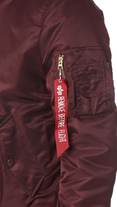 Shop Alpha Industries Ma-1 Slim Fit Jacket In Maroon