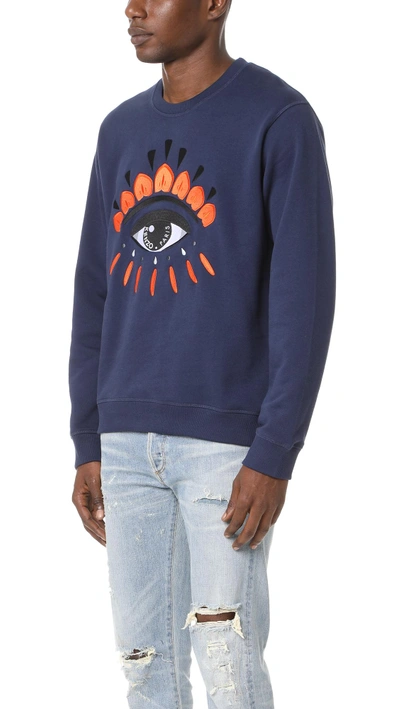 Shop Kenzo Eye Crew Sweatshirt In Ink