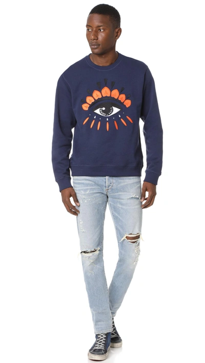 Shop Kenzo Eye Crew Sweatshirt In Ink