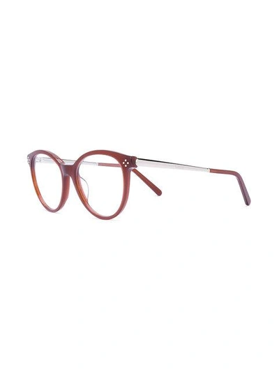 Shop Chloé Eyewear Round Frame Glasses - Brown