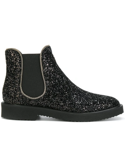 Giuseppe Zanotti Black Leather Ankle Boots