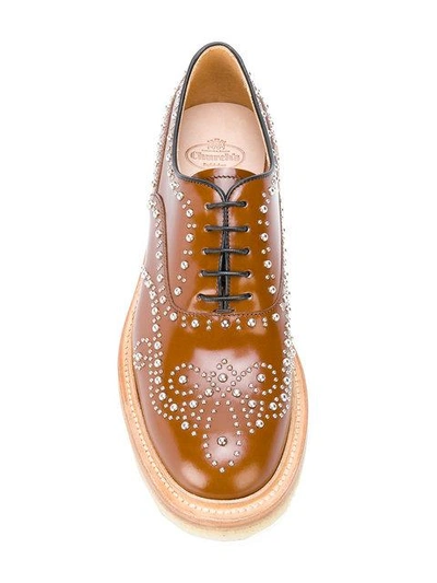 Shop Church's Chunky Sole Studded Oxfords In Brown