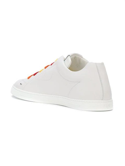 Shop Fendi Stud Detail Sneakers - White