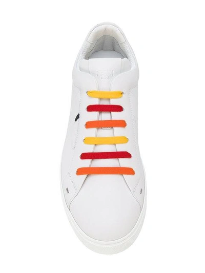 Shop Fendi Stud Detail Sneakers - White
