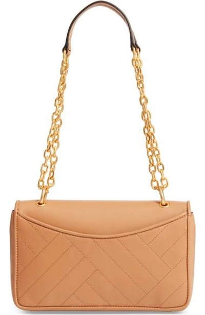 Shop Tory Burch Alexa Leather Shoulder Bag In Aged Vachetta