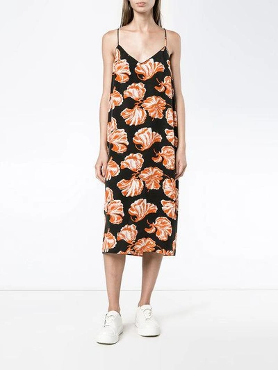 Shop Ganni Geroux Floral Print Slip Dress