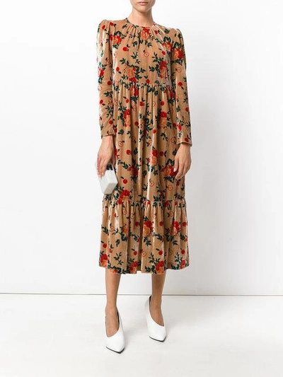 Shop Vivetta Floral Print Flared Dress