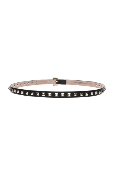 Shop Valentino Rockstud Leather Belt In Black