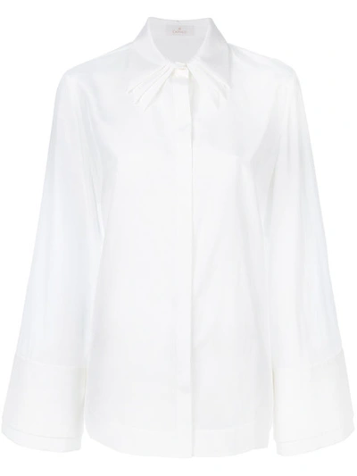 Capucci Layered Collar Flared Shirt In Off Whitebianco