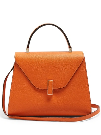 Valextra Iside Medium Grained-leather Bag In Orange