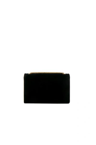 Shop Saint Laurent Small Velvet Monogramme Kate Tassel Chain Bag In Black