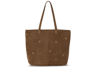 Toms Toffee Suede Embroidered Cosmopolitan Tote Bag
