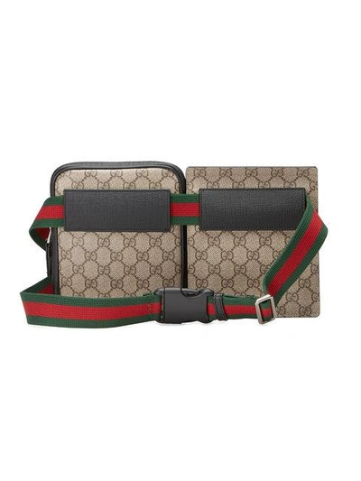 Shop Gucci Gg Supreme Belt Bag In Neutrals ,black