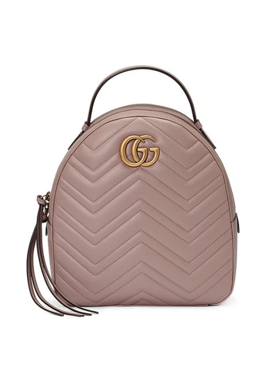 Gucci Gg Marmont Quilted Leather Backpack In Neutrals