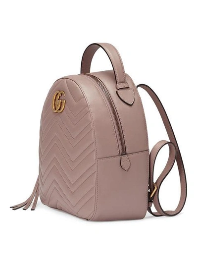 Shop Gucci Gg Marmont Quilted Leather Backpack In Neutrals