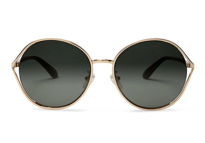 Toms Blythe Rose Gold Polarized Sunglasses With Olive Gradient Lens