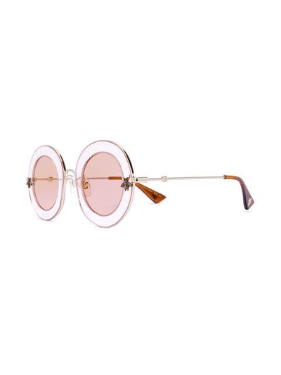 Shop Gucci Round Sunglasses In Brown
