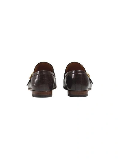 Shop Gucci Gg Web Loafers In Brown