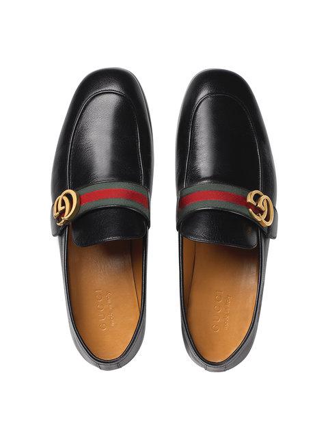 gucci donnie web leather loafer