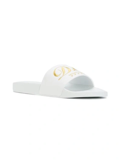 Shop Dolce & Gabbana Dg Luxury Hotel Printed Slides In White