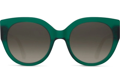 Toms Luisa Matte Emerald Sunglasses With Olive Gradient Lens