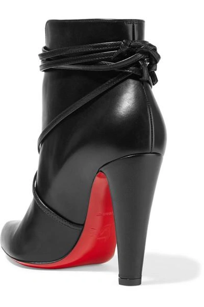 Shop Christian Louboutin S.i.t. Rain 100 Leather Ankle Boots In Black