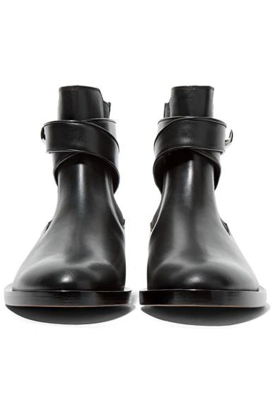 Shop Givenchy Shark Lock Leather Ankle Boots In Black