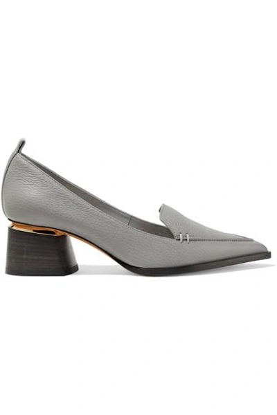 Shop Nicholas Kirkwood Beya Textured-leather Pumps In Dark Gray